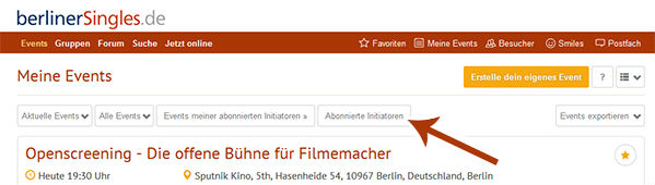 Liste abonnierter Initiatoren